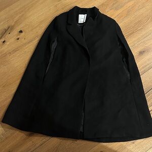 Mango Black Cape Coat